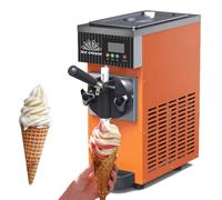 DHMYYXGS Machine à Glace Italienne Comptoir,Machine à Glace Italienne Professionnelle, 4 à 5 Kg/H, avec Pré-Refroidissement,Nettoyage Automatique Et écran LCD,Orange
