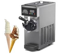 DHMYYXGS Machine Glace Italienne,Machine Glace Italienne Comptoir,Rendement 4-5kg/H,Machine Glace Italienne Maison,avec Réservoir 2,5 L & Cylindre 1 L,avec Pré-Refroidissement écran LCD,Grey
