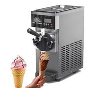 DHMYYXGS Machine Glace Italienne,Machine Glace Italienne Maison,Machine Glace Italienne Professionnelle,avec Pré-Refroidissement,Nettoyage Automatique Et écran LCD pour Snack-Bars Et Restaurants,Grey