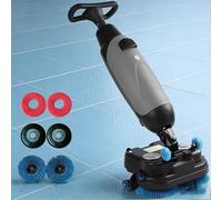 DHMYYXGS Nettoyeur Et Laveuse Sols,Autolaveuse Professionnelle Compacte, Double Brosse & Tête Rotative 360°,17" Largeur Nettoyage,pour Domicile,Bureau & Petits Espaces Commerciaux Grey