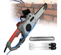 DHMYYXGS Tronçonneuse électrique Béton,Machine Découpe Rainures Murales électrique Humide,Tronçonneuse Diamantée,avec 2 Chaînes Et 2 Guides-Chaînes 350mm