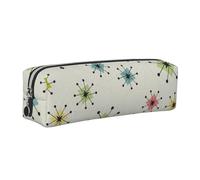 Dhnblqdp Atomic Trousse à crayons en cuir avec motif rétro Motif étoiles Doré, Argenté., Taille unique, Organiseur de sac