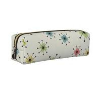 Dhnblqdp Atomic Trousse à crayons en cuir avec motif rétro Motif étoiles Doré, doré, Taille unique, Organiseur de sac