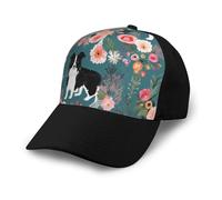 DHNBLQDP Casquette de baseball avec motif camouflage - Unisexe - Réglable - Chapeau de soleil, Border Collie Floral, taille unique
