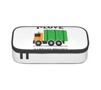 Dhnblqdp Grande trousse à crayons avec imprimé « I Love » - Motif camions à ordures - Pour garçons et filles - Grande trousse à crayons - Organiseur de papeterie - Trousse de maquillage pour adultes