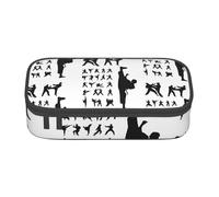 Dhnblqdp Grande trousse à crayons avec imprimé silhouettes d'arts martiaux pour garçons et filles, grande trousse à crayons, trousse à stylos, trousse de maquillage pour adultes, fournitures de bureau