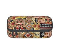 Dhnblqdp Grande trousse à crayons en textile africain avec imprimé patchwork pour garçons et filles, grande trousse à crayons, trousse de papeterie, trousse de maquillage pour adultes, fournitures de