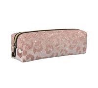 Dhnblqdp Trousse à crayons en cuir avec imprimé paillettes or rose pour étudiants, bureau, collège, doré, Taille unique, Organiseur de sac