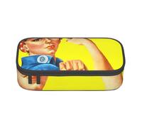 Dhnblqdp We Can Do It Grande trousse à crayons imprimée pour garçons et filles, grande trousse à crayons, trousse à stylos, trousse de maquillage pour adultes, fournitures de bureau