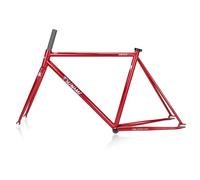 DHNCBGFZ Cadre De Vélo À Pignon Fixe 700C 50/52/55 Cm en Acier CR-Mo Freins C Axe Traversant QR 100/120 Mm Boîtier De Pédalier BSA 68 Mm(Rosso,52CM)