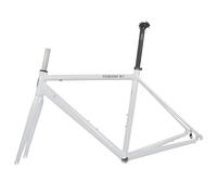 DHNCBGFZ Cadre De Vélo De Route 700C Cadre en Alliage D'aluminium avec Freins sur Jante Cadres QR 44/47/50/53/56 Cm Routin Semi-Interne 100/130 Mm(Bianco,44cm)