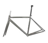 DHNCBGFZ Cadre De Vélo De Route 700C Cadre en Alliage D'aluminium avec Freins sur Jante Cadres QR 44/47/50/53/56 Cm Routin Semi-Interne 100/130 Mm(Silver,50cm)