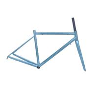 DHNCBGFZ Cadre De Vélo De Route en Acier CR-Mo 47/50/53 Cm 700C Freins C Fourche en Carbone Fixation Rapide 100/120 Mm(Blue,53cm)