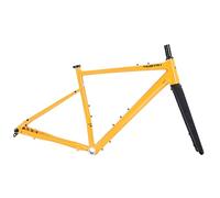 DHNCBGFZ Cadre De Vélo Route Gravel 700C XS/S/M/L Freins À Disque Axe Traversant 12 X 142 Mm Fourche en Fibre Carbone(Giallo,L)