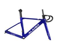 DHNCBGFZ Cadre De Vélo Route Gravel en Fibre Carbone 700C 47/51/54/56/58 Cm Freins À Disque 12 X 100 Mm/12 X 142 Mm Acheminement Interne du Câble BB86 Mm(Blue,51CM)