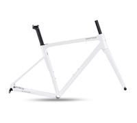DHNCBGFZ Cadre De VéloRoute 700C 41/45/48/51/54 Cm Cadre en Alliage D'aluminium Freins À Disque Axe Traversant 12 X 142 Mm Fourche en Fibre Carbone Routage Interne BSA68(Bianco,54CM)