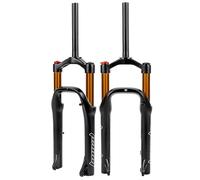 DHNCBGFZ Fourche À Suspension Pneumatique Vélo Neige Pneus Larges 20 X 4 Pouces Débattement 130 Mm Tube Droit sans Filetage 28,6 Mm Frein À Disque QR 9 Mm Fourche Avant(Gold)