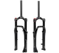 DHNCBGFZ Fourche À Suspension Pneumatique Vélo Neige Pneus Larges 20 X 4 Pouces Débattement 130 Mm Tube Droit sans Filetage 28,6 Mm Frein À Disque QR 9 Mm Fourche Avant(Schwarz)