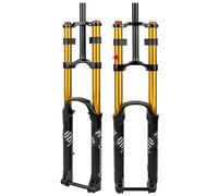 DHNCBGFZ Fourche À Suspension Vélo De Descente 27,5/29 Pouces Débattement 190 Mm Tube Droit 1-1/8" Réglage du Rebond Fourche Avant À Axe Traversant Boost 15 X 110 Mm.(Gold,29in)