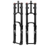 DHNCBGFZ Fourche À Suspension Vélo De Descente 27,5/29 Pouces Débattement 190 Mm Tube Droit 1-1/8" Réglage du Rebond Fourche Avant À Axe Traversant Boost 15 X 110 Mm.(Schwarz,27.5in)