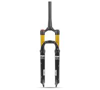 DHNCBGFZ Fourche À Suspension VTT 26/27,5/29 Pouces Frein À Disque Fourche Avant Pneumatique Droite/Conique 1-1/8 Pouces Débattement 100 Mm Verrouillage Manuel À Impulsion(Tapered Tube,Gold 26in)