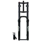 DHNCBGFZ Fourche De Vélo Fat Bike 20/26 Pouces Pneus 4,0 Pouces Suspension Pneumatique Double Épaulement Fourche Avant 1-1/8 Pouces Frein À Disque Axe Traversant Débattement 15 X 135 Mm(Schwarz,26")