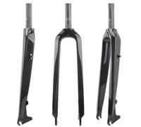 DHNCBGFZ Fourche Rigide VTT 26 27,5 29 Pouces Fourche De Vélo Entièrement en Fibre De Carbone Tube Droit 1-1/8'' Freins À Disque QR 9x100 Mm(Gloss Black,27.5er)