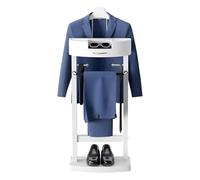 DHNCBGFZ Valet De Chambre Valets De Nuit Avec Tiroirs Sur Pied Cintre Pour Costumes En Bois Massif Valet De Nuit Multifonctionnel Pour Pantalons Et Compartiment De Rangement(Bianco)