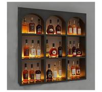 DHNDSDP Casier à Bouteilles Muraux Style Industriel Design Arqué Range Bouteille Noirs H120cm (47,2") Construction Monobloc Tubes Robustes Matériau en Fer Forgé Grande Capacité(47.2x7.9x47.2)