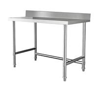 DHNDSDP Établi en Acier Table INOX avec Dosseret Tables de Travail Cuisine Grand Espace Rangement Joints à Emboîtement Sécurisés Structure Support Triangulaire Pieds Réglables