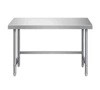 DHNDSDP Établi en Table INOX Plan Tables de Travail Cuisine Pieds Réglables Ouvert à Un Seul Niveau Cadre Support Renforcé Montants Robustes Capacité Charge Élevée