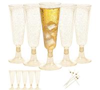 Dhnvcud 75 Pièces Flûtes à Champagne Transparent, Verres à Champagne en Plastique Élégantes Reutilisables, 150ml Gobelet Verre à Bière Vin Cocktail pour Fêtes, Mariages, Noël