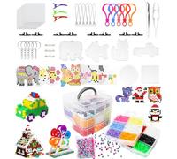 Dhnvcud Perles à Repasser Set, Fusible Perles Bricolage Enfant, avec Plaques de Perle à Repasser et Accessoires, 20 Couleurs/10000 Pièces/Mini 5mm pour Anniversaire Noël Cadeau Enfants DIY