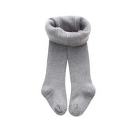 DhogSuai Collant Polaire Fille Bébé Enfant Collant Thermique Extensibles épais en Molleton Uniforme Scolaire de Legging Taille Haute Chaud Hiver Polaire Doublé Opaques 1-10 Ans (07-Grey, 4-6 Years)