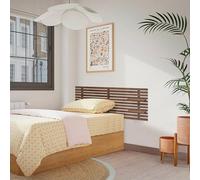 DHOME Tête de Lit en Bois MDF Recy vec Étagères Style Palette Japonais Table de Nuit Niches Lit Nordique Quincaillerie Incluse (Bois Noyer, Lit 120cm)
