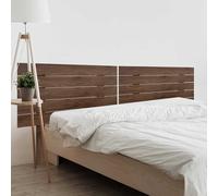 DHOME Tête de lit en Bois MDF Recy vec Pieds Lit Horizontal Style Palettes Quincaillerie Incluse (180cm Dual, Noyer Bois)