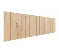 DHOME Tête de Lit en Bois Naturel de Pin Style Palette Verticale Lit Palettes Quincaillerie Incluse (145cm, Bois Naturel de Pin)