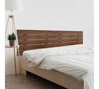 DHOME Tête de lit en Bois recyclé MDF Lit Horizontal en Palettetes Ferrures incluses (190cm Double, Noyer Bois)