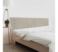 DHOME Tête de lit en Bois recyclé MDF Style Palette Horizontal Double Split in 2 Pieces Pallet Bed Fittings Included (220cm Double, Finition Lin)