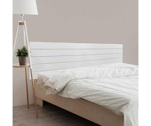 DHOME Tête de lit en Bois recyclé MDF Style Palette Horizontal Double Split in 2 Pieces Pallet Bed Fittings Included (180cm Double, Bois Blanc)