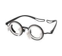 Dhoptical Cadre d'essai en acier inoxydable pour lunettes d'optométrie - 4 verres compatibles - Rotation à 360°, noir, PD：64MM
