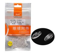 Dhoptical Lot de 25 paires de plaquettes de nez souples en silicone pour lunettes à visser 13 mm