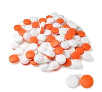 Dhoptical Lot de 50 étuis à lentilles de contact colorées R/L avec lettres de grande taille pour voyage et extérieur (orange, 50 pièces)