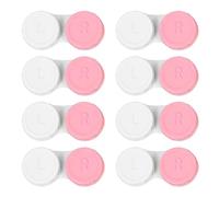 Dhoptical Lot de 8 étuis à lentilles de contact roses - Kit de mini lentilles de contact portable pour l'extérieur, parfait pour les voyages et une utilisation quotidienne