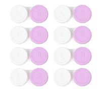 Dhoptical Lot de 8 étuis à lentilles de contact violettes, kit de mini lentilles de contact, parfait pour les voyages et une utilisation quotidienne