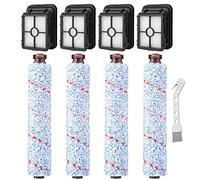 Dhoua Lot de 8 pièces de rechange pour aspirateurs Bissell CrossWave 1785 2306 2551, 4 rouleaux de brosse multi-surfaces 1868 + 4 filtres d'aspirateur 1866, comparé à la pièce 1608683, 160-8683