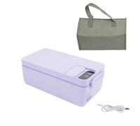 DHQCQL Boîte à déjeuner électrique, chauffante, avec isolation, 40 W, écran LED, 1 l, temps de chauffage réglable, pour camion, famille, camping, 23 x 12,5 x 9,5 cm (violet)