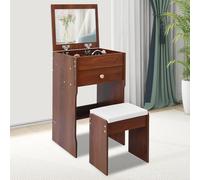 DHQCQL Coiffeuse avec miroir, 40 x 37,5 x 72 cm, avec tiroirs et tabouret, petit ensemble de coiffeuse, table de maquillage, table de maquillage, table de maquillage pour chambre à coucher, jusqu'à 90