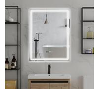 DHQCQL Miroir lumineux 220 V IP54 avec 3 couleurs de lumière, réglable et réglage de la luminosité, miroir de salle de bain intelligent avec éclairage pour salles de bains, salles de bains, hôtels (50