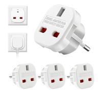 Dhqkqg Adaptateur Prise UK vers France, 4 Pièces Adaptateur de Voyage Europe Francais, Adaptateur Prise pour la Connexion d'appareils étrangers, par ex. Allemagne Espagne France Italie